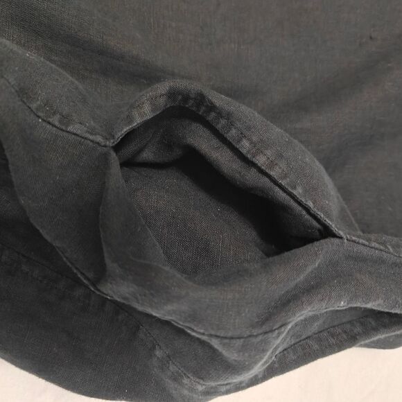 J. Jill Purejill 100% Linen Black Sleeveless A-Line Midi Dress Pockets Sz M - Picture 6 of 6